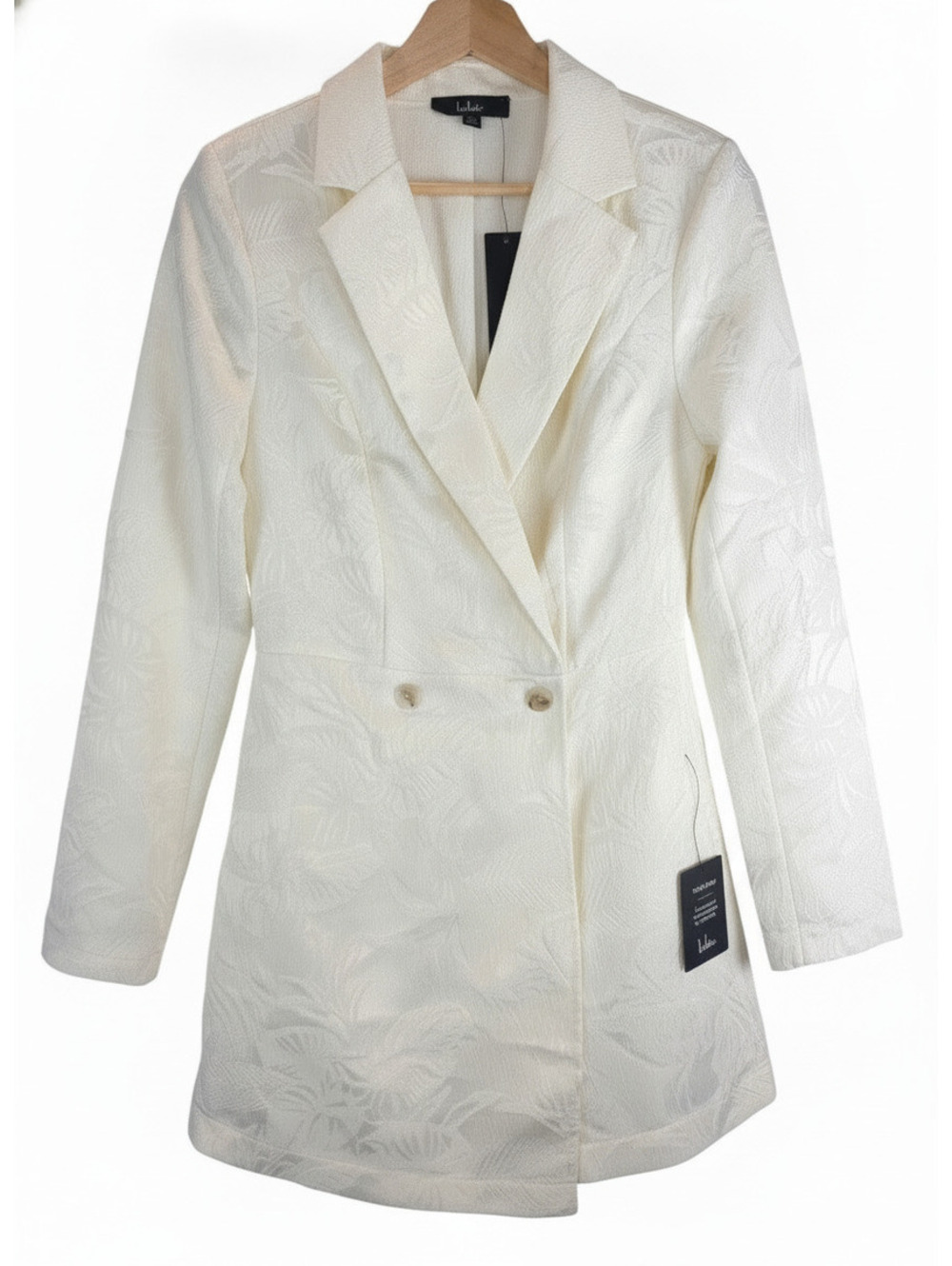 Lulus NWT Ivory Floral Jacquard Blazer Romper Size XS